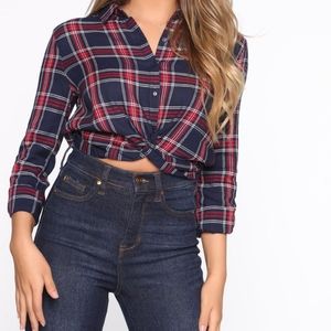 Flannal crop top